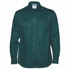 DNC Cotton Drill Work Shirt - Long Sleeve 3202 in green