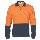DNC HiVis Cool-Breeze Polo Shirt Orange Navy