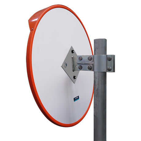 Deluxe stainless steel traffic mirror rear mount with bracket