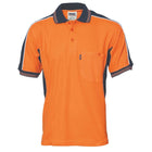 DNC Poly/Cotton Contrast Panel Polo in orange