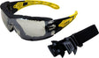 Maxisafe EVOLVE Safety Glasses with Gasket & Headband - Silver Mirror Lens
