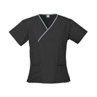 Black women's crossover scrubs top