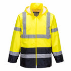 Hi-Vis Two-Tone Rain Jacket Yellow Front