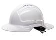 Maxisafe White Broad Brim Vented Hard Hat - Ratchet Harness