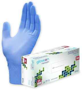 GloveOn Hartson nitrile gloves and box, aqua blue