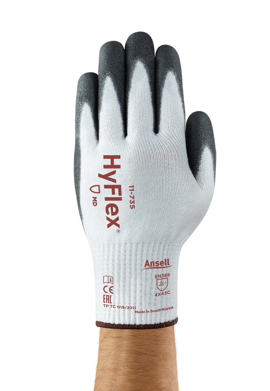 Ansell HyFlex Cut Resistant 11-735 gloves back of hand detail