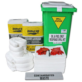 AusSpill Oil Fuel Spill Kit with absorbents and waste container