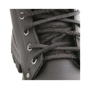 Steel Blue black leather bootlaces