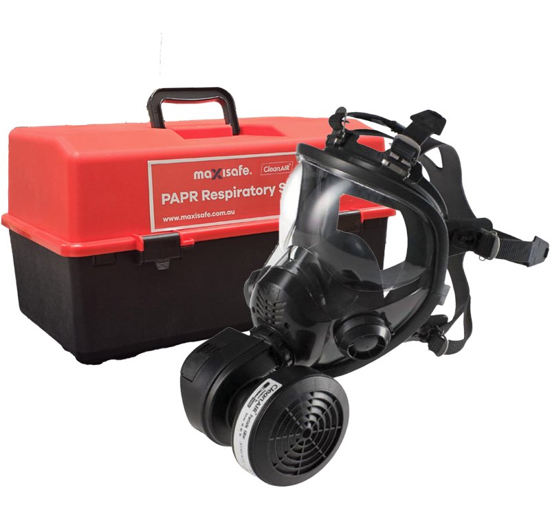 Maxisafe CleanAIR RGX02 Full-face Respirator & Asbest PAPR Kit - Nose Mounted
