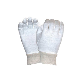 Ladies' White Interlock Knit Wrist Gloves