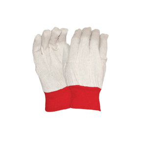Ladies Red Cuff Cotton Drill Glove AS747W