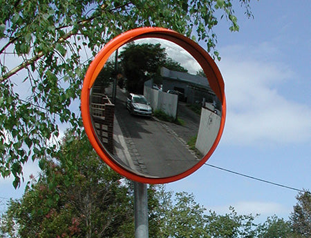 Deluxe stainless steel traffic mirror, alternate view