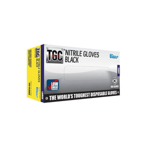 TGC Black Nitrile Disposable Gloves box