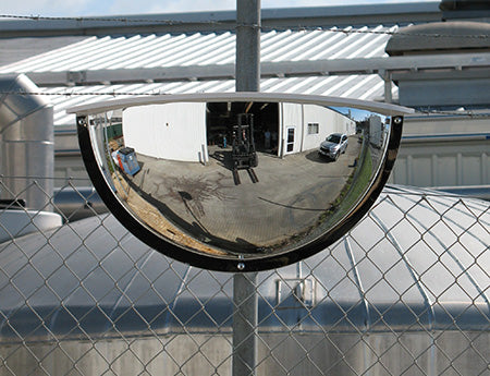 Outdoor two-way driveway mirror, alternate view