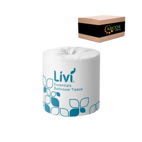 Livi Essentials embossed toilet tissue, carton of 48