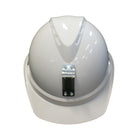 White safety helmet with adjustable headband front