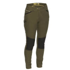 Women's workwear olive green pants with black accents