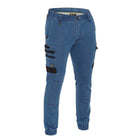 Blue cargo cuffed pants