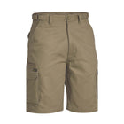 Bisley cargo shorts front view khaki