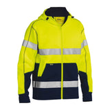 Bisley Taped Hi Vis Zip Front Fleece Hoodie BK6819T