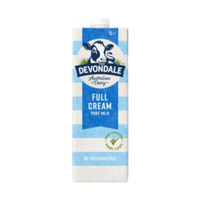 Devondale long life full cream milk, 1L carton of 12