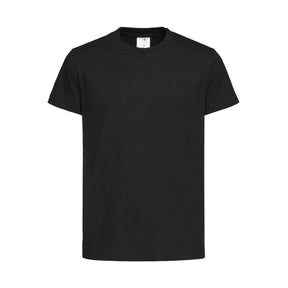 Black unisex T-shirt for kids, casual workwear
