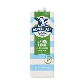 Devondale long life skim milk, 1L carton of 12