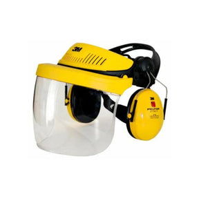3M Headgear with Face Shield and Earmuffs