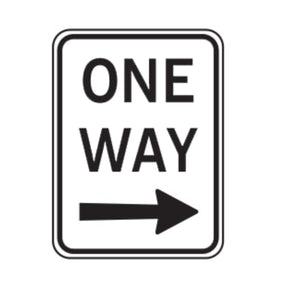 One Way Right Arrow Sign
