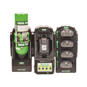 MSA GALAXY GX2 automated test stand with electronic cylinder holder and multi battery charger kit for ALTAIR 4X gas detectors
