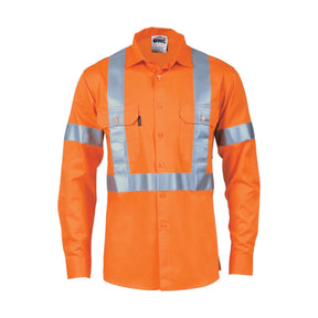 DNC hi-vis cotton shirt with cross-back reflective tape