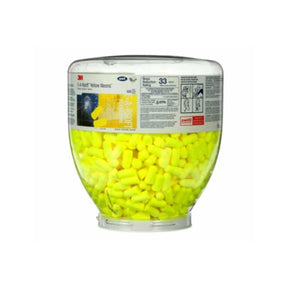 3M E-A-Rsoft Yellow Neons earplugs in dispenser