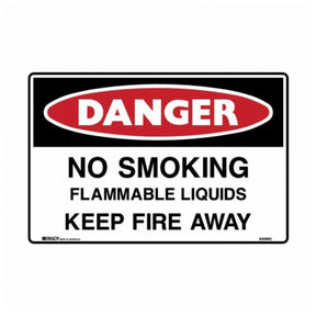 Brady Danger Sign No Smoking Flammable Liquids
