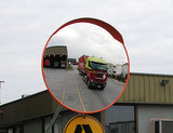 Deluxe acrylic traffic mirror mounted outdoors