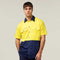 Hard Yakka Koolgear Core Hi-Vis Lightweight Vented Short Sleeve Cotton Shirt Y04620 in Yellow/Navy