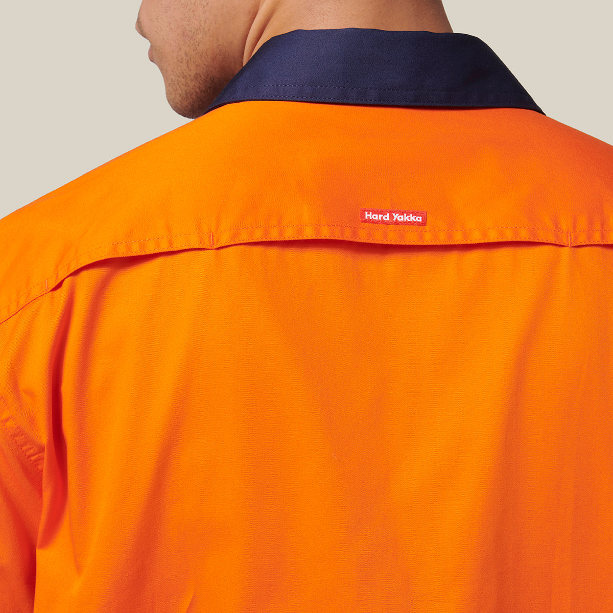 Hard Yakka Koolgear Short Sleeve Hi-Vis 2 Tone Taped Vented Shirt Y07754 in Orange/Navy