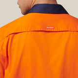 Hard Yakka Koolgear Short Sleeve Hi-Vis 2 Tone Taped Vented Shirt Y07754 in Orange/Navy