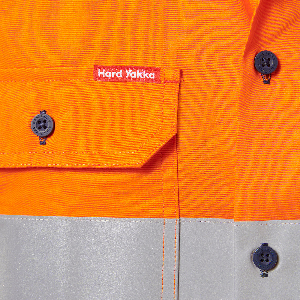 Hard Yakka Koolgear Short Sleeve Hi-Vis 2 Tone Taped Vented Shirt Y07754 in Orange/Navy