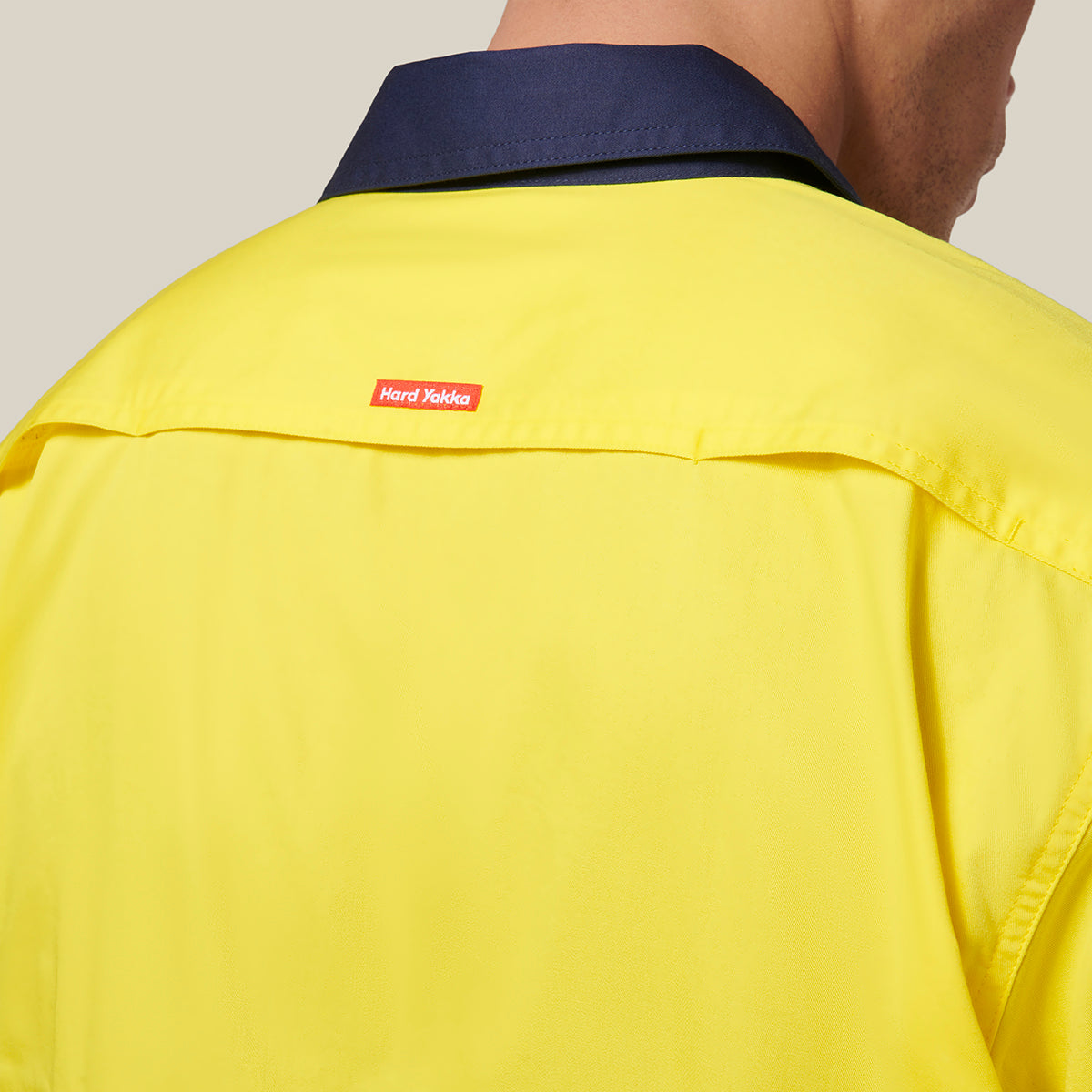 Hard Yakka Koolgear Short Sleeve Hi-Vis 2 Tone Taped Vented Shirt Y07754 in Yellow/Navy
