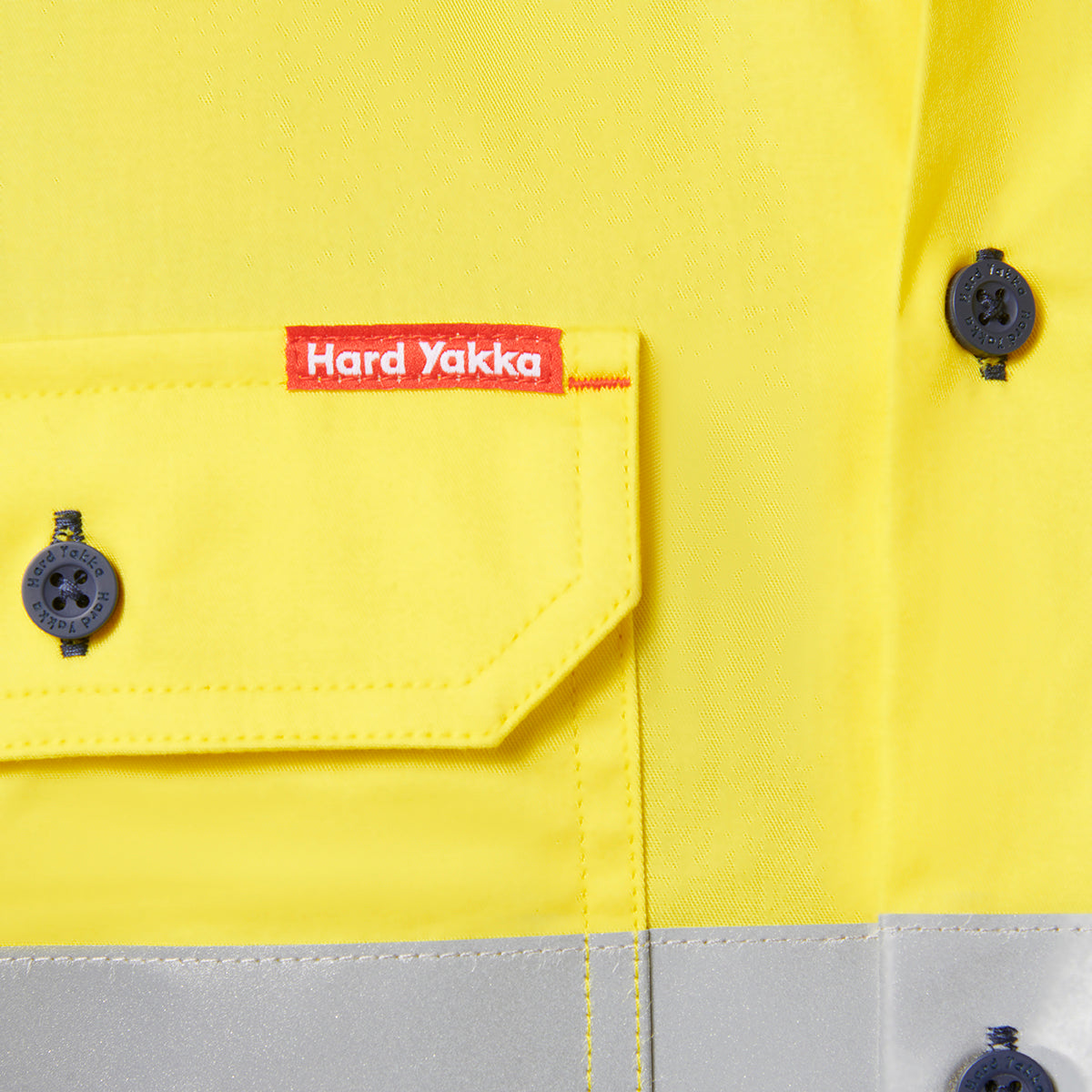 Hard Yakka Koolgear Short Sleeve Hi-Vis 2 Tone Taped Vented Shirt Y07754 in Yellow/Navy