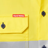 Hard Yakka Koolgear Short Sleeve Hi-Vis 2 Tone Taped Vented Shirt Y07754 in Yellow/Navy