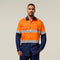 Hard Yakka Koolgear Core Hi-Vis 2 Tone Vented Taped Long Sleeve Cotton Shirt Y07978 in Orange/Navy