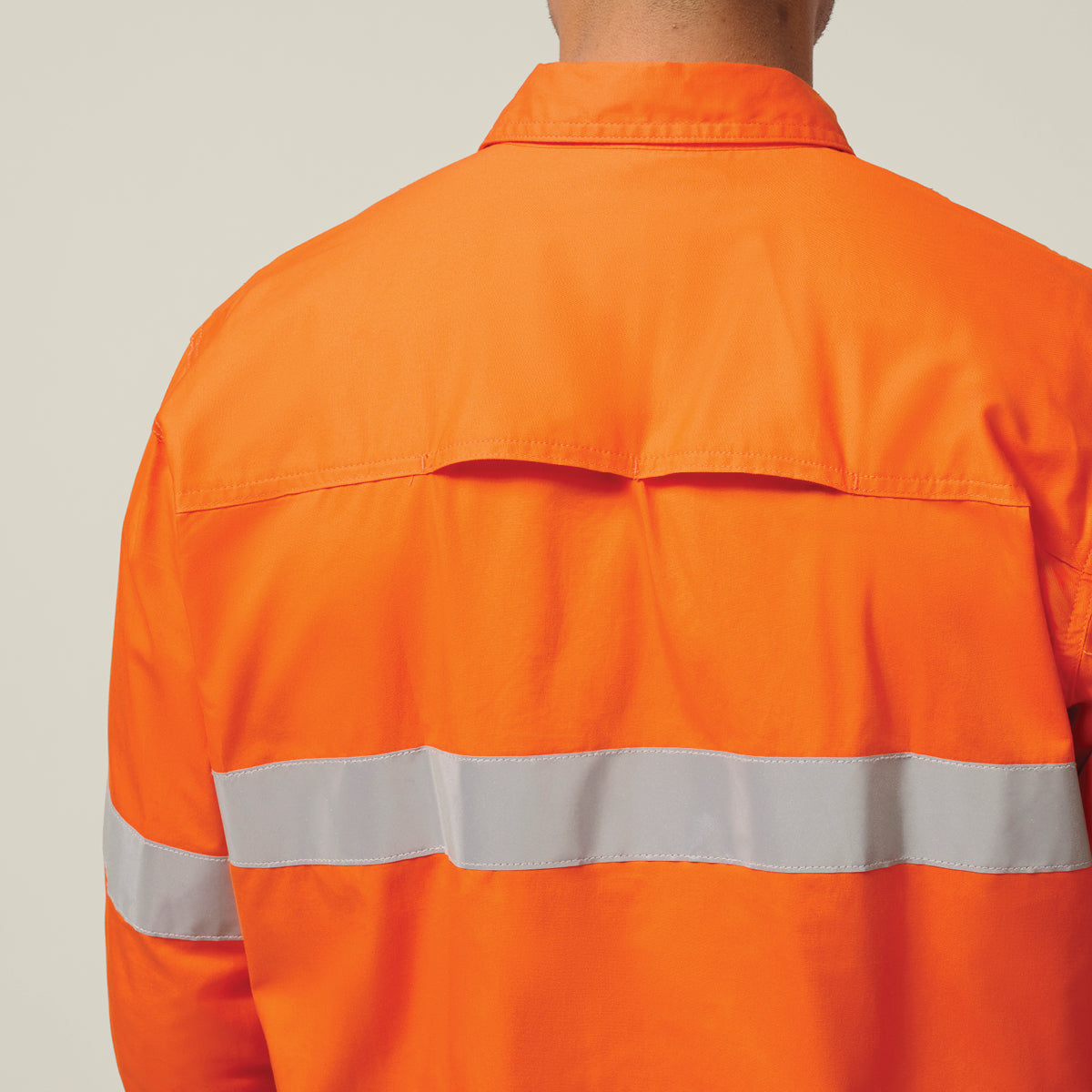 Hard Yakka Koolgear Core Hi-Vis Taped Vented Cotton Twill Shirt Y07996 in Safety Orange