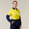 Hard Yakka Women's Koolgear Core 2 Tone Hi-Vis Vented Long Sleeve Shirt Y08225 in Yellow/Navy