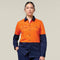Hard Yakka Women's Koolgear Long Sleeve Hi-Vis 2 Tone Vented Shirt Y08423 in Orange/Navy