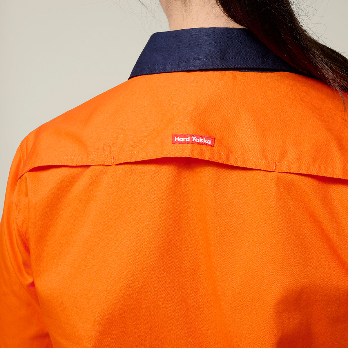 Hard Yakka Women's Koolgear Long Sleeve Hi-Vis 2 Tone Vented Shirt Y08423 in Orange/Navy