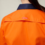 Hard Yakka Women's Koolgear Long Sleeve Hi-Vis 2 Tone Vented Shirt Y08423 in Orange/Navy