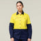 Hard Yakka Women's Koolgear Long Sleeve Hi-Vis 2 Tone Vented Shirt Y08423 in Yellow/Navy