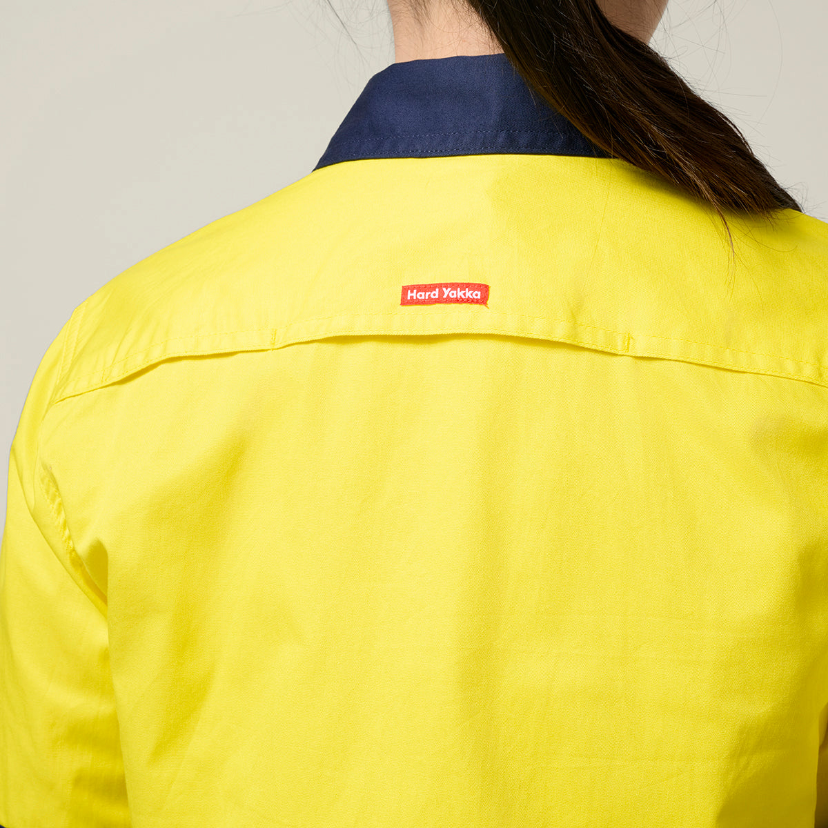 Hard Yakka Women's Koolgear Long Sleeve Hi-Vis 2 Tone Vented Shirt Y08423 in Yellow/Navy
