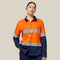 Hard Yakka Women's Koolgear Hi-Vis Lightweight 2 Tone Taped Long Sleeve Shirt Y08805 in Orange/Navy
